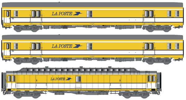 LS Models 40423 - 3pc postal carriage set SNCF